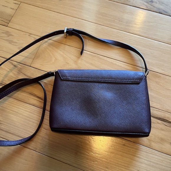 Kate Spade Maroon Red Crimson Shoulder/clutch Purse Gold Pyramid‎ Turn Lock - Picture 6 of 6